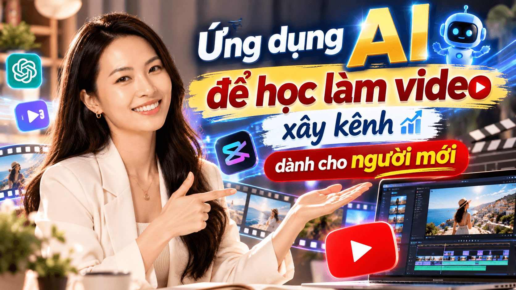 Ứng dụng AI để học làm video Xây kênh dành cho người mới