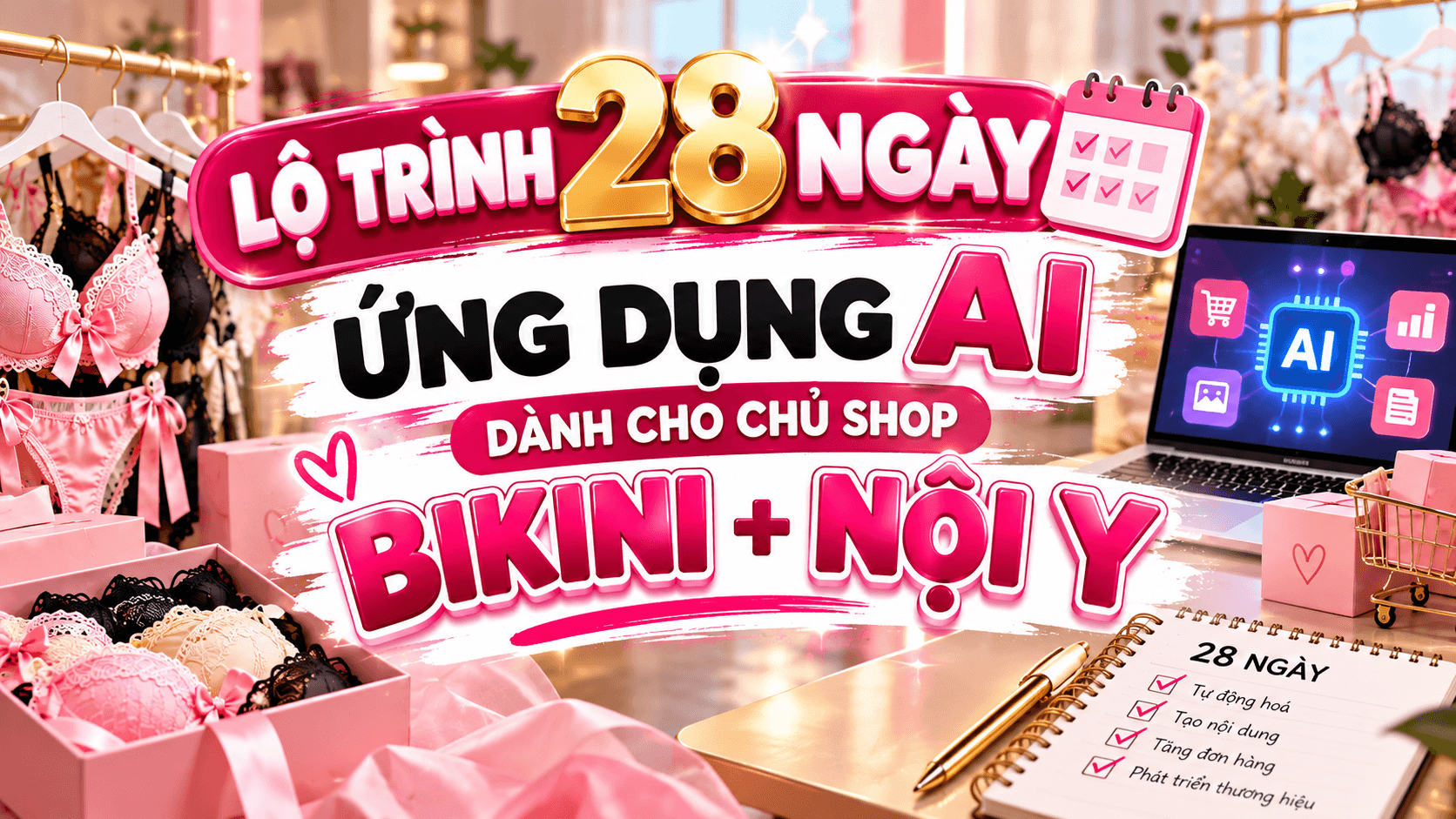 28 Ngày Ứng dụng Ai dành cho Shop Nội Y + Bikini